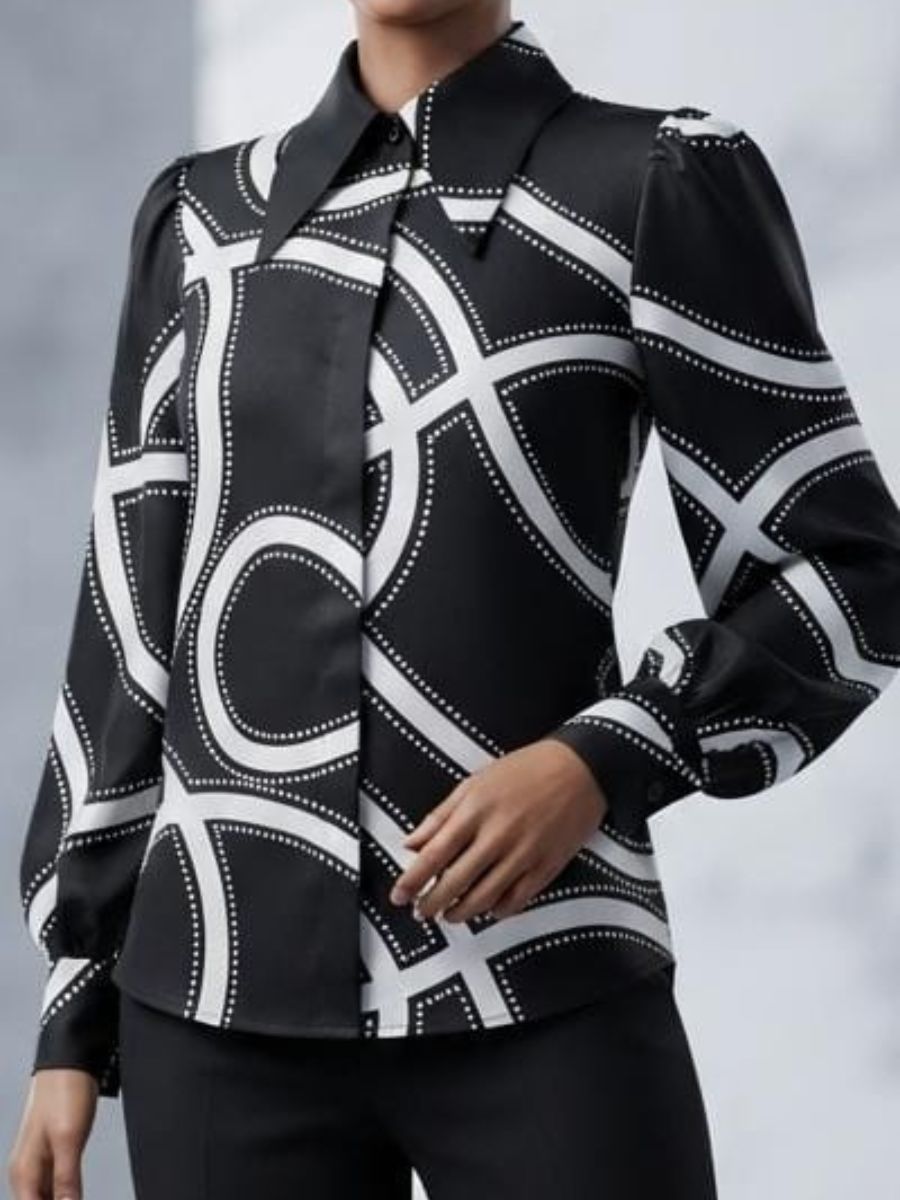 satin prined shirt